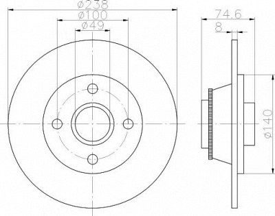HELLA PAGID 8dd355113441 -  Тормозной диск
